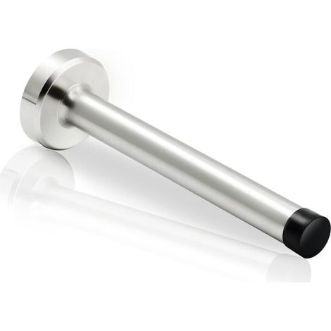 Butée de porte, butée de porte extensible de 12 cm, acier inoxydable brossé, avec coussinet en caoutchouc, argent. (1/4)