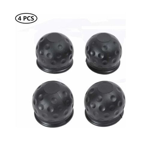 4Pcs 50 mm Cache Boule Attelage, Barre De Remorquage Boule Attelage Caoutchouc Noir, Capuchon De Protection De Boule D'attache Remorque, Protège Boule D'attelage Capuchon Protection(Caoutchouc) (1/5)