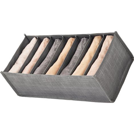 Multifunktionale Aufbewahrungsbox mit Fächern für Kleidung, Unterwäsche und Hosen, Modell MTZ, Vliesstoff, 45 x 30 x 25 cm, 1 Stück (1/5)