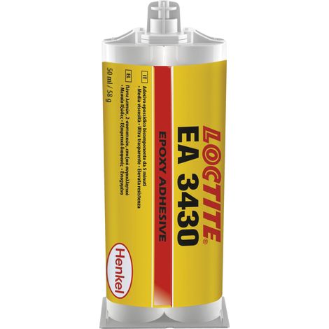 LOCTITE EA 3430, Adesivo epossidico bicomponente rapido, Colla resistente all'acqua, Colla epossidica per riparazioni di vetro, metallo e altro, 1 cartuccia doppia da 24ml