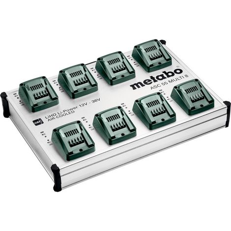 Station de recharge rapide Metabo ASC 55 MULTI 8 tension 12-36V 8 emplacements de recharge