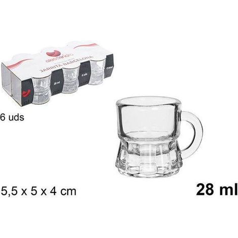 2,8 cls jarrita vaso chupito cristal mod barcelona alessandro - caja 6 unidades