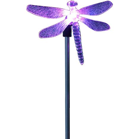 Lampe solaire LED à piquet pour jardin, figurines décoratives libellule multicolores, éclairage paysager extérieur pour allée, cour, pelouse, terrasse