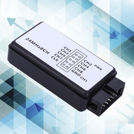 LA1002 Mini Tragbarer USB-Logikanalysator-Bausatz 5 MHz 24 Mbit/s 8-Kanal mit Kabeln (1/5)