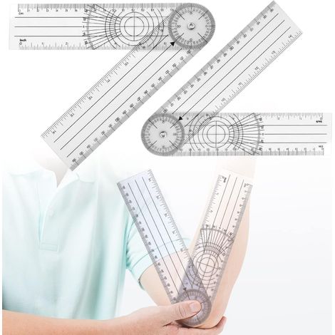CCYKXA 2 Stück, 360 ° drehbares Goniometer-Winkellineal, transparent, langlebig, leicht zu tragen, geeignet für Zuhause und Studenten (1/5)