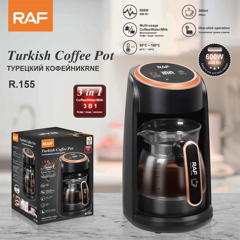Cafetière turque aux normes européennes - Bouilloire en verre 300 ml - Machine à café et à thé avec contrôle visuel (1/5)