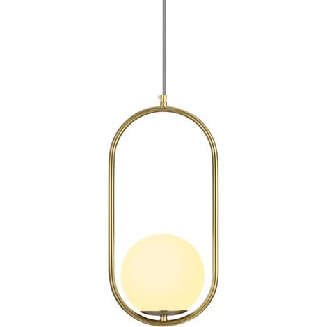 Lampadario a sospensione da soffitto in alluminio color oro bronzo con sfera e attacco per lampadine G9 (1/5)