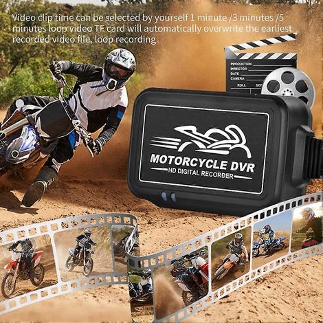 Cámara dual para motocicleta 1080P, resistente al agua, grabadora de conducción, grabadora de video HD nocturna para motocicleta, motocross y conducción. (1/5)