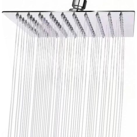 Pommeau de douche carré en acier inoxydable de 10 pouces, pommeau de douche universel à économie de pluie, douche haute pression rotative à 360 °, autonettoyante, facile à installer et à nettoyer (1/4)
