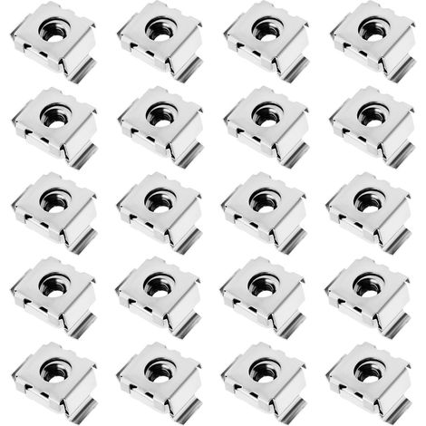 20 Lot écrous Cage M4 en Acier Inoxydable 304 pour Armoires Réseau Armoires de Serveur Boîtiers électroniques Racks Argent (1/5)