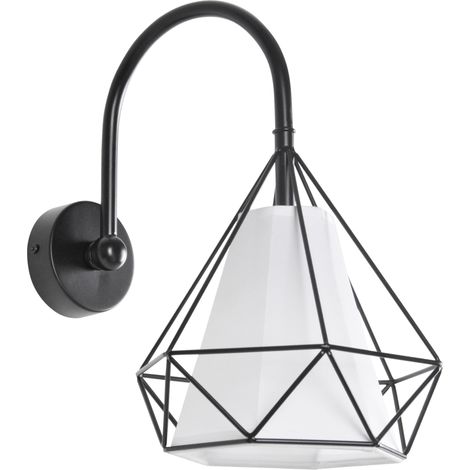 Applique murale Polux HIRA 314567 E27 métal noir/blanc