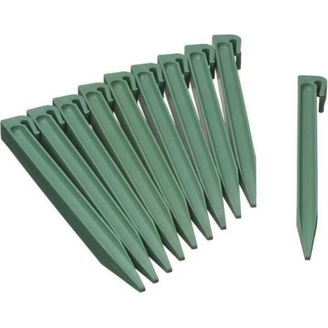NATURE Sachet de 10 ancres pour bordure de jardin en polypropylene - H 26,7 x 1,9 x 1,8 cm - Vert