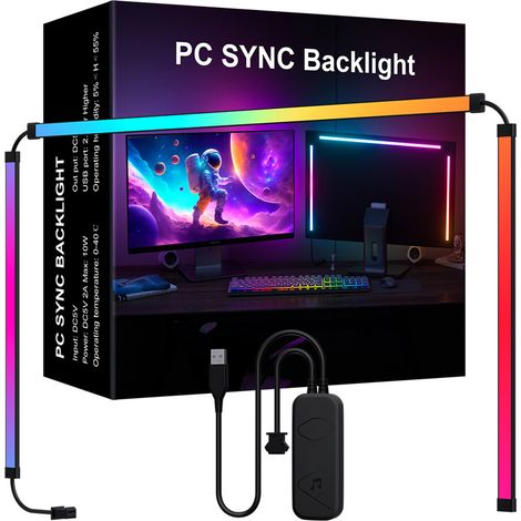 Barra de luz LED RGB Phantom Ambiance con sincronización dinámica al ritmo de la música, controlada por software: modo color/dinámico/música (1/5)