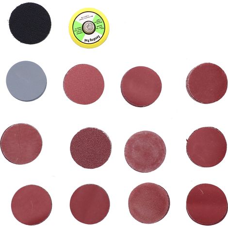 Kit de 122 disques de papier de verre avec tampon abrasif, papier de ponçage rond de 2 pouces DM05601282 (1/5)