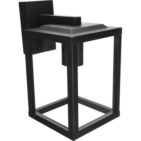 Edo Solutions – Applique extérieure GAIA S noire E27 – Aluminium et verre – IP44 pour montage en saillie – Dimensions 258x145mm - EDO777370