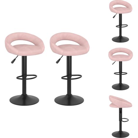 Tabourets de bar lot de 2 rose velours - Tabouret De Bar - Tabouret De Bar - Chaise - Tabouret De Bar Pour Petit-déjeuner (1/5)