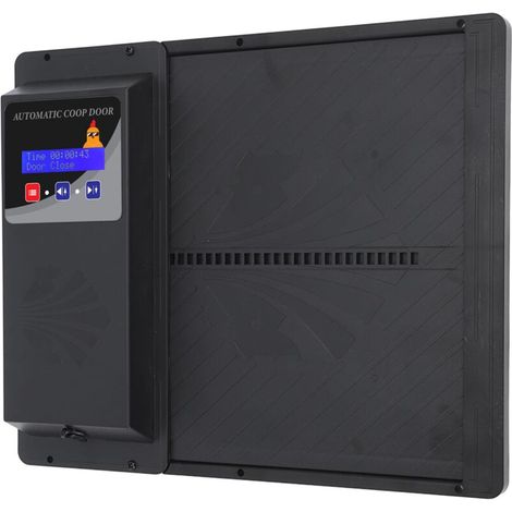Ouvre-porte automatique pour poulailler USB à ouverture horizontale avec minuterie (noir) (1/4)