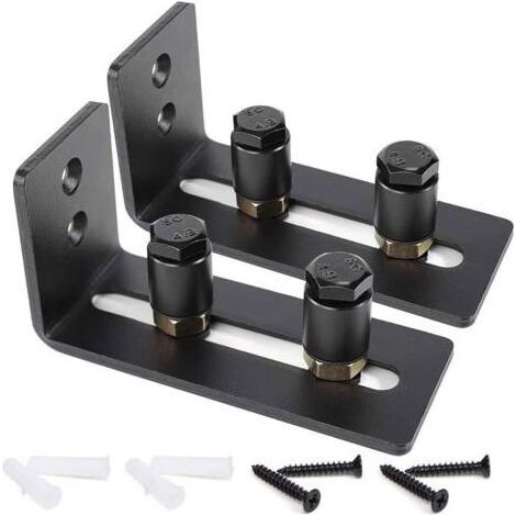 Lot de 2 rouleaux de guidage au sol réglables pour porte de grange coulissante, noir, super lisse et silencieux, facile à installer (2 rouleaux), s'adapte à toutes les tailles de porte (1/5)