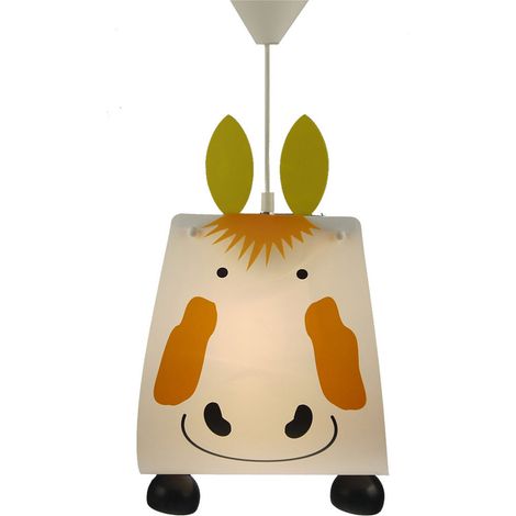 Originelle Kinderzimmerlampe tierisch leuchtende Pendelleuchte PFERD (1/5)