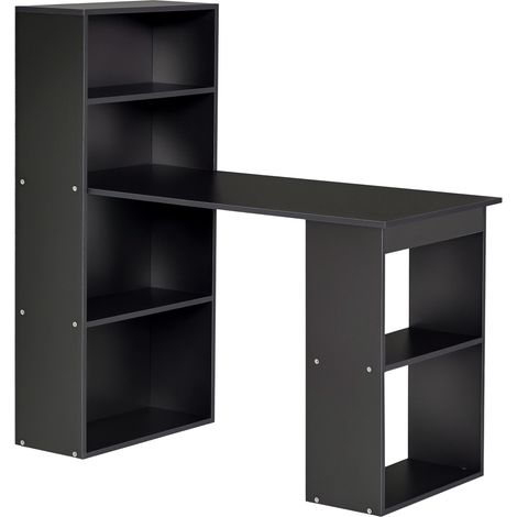 Bureau informatique, bureau avec rangement, 6 compartiments ouverts, table d'ordinateur pour chambre, studio