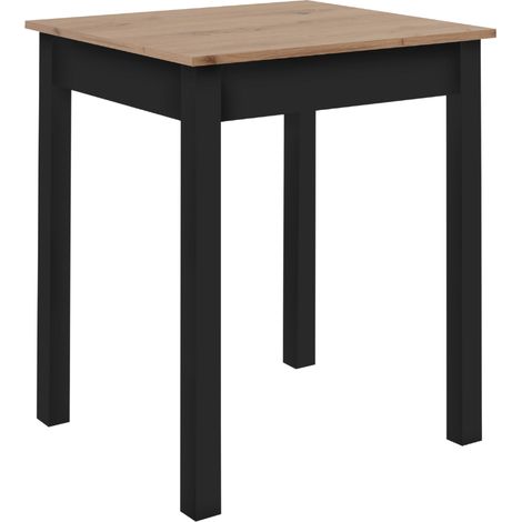 Tavolo da Pranzo - Rovere Artigianale & Nero - Quadrato - 4 persone - 60 x 67 x 76 cm