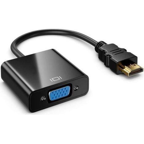Adaptateur HDMI Vers VGA - Résolution 1080p - Unidirectionnel - Pour Ordinateur Portable Moniteur Projecteur - 1 Pièce (1/5)