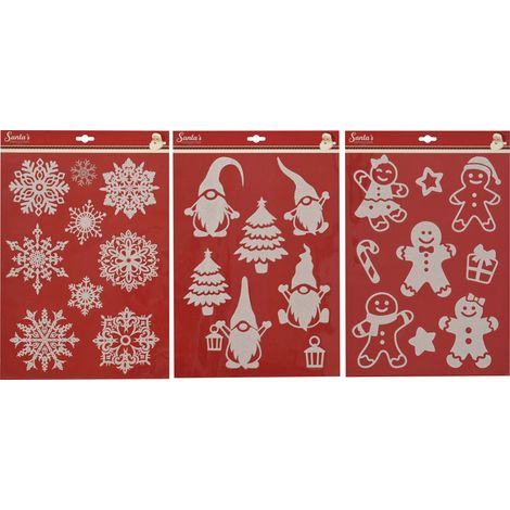 Decoris Fensterbild Weihnachtsmotiv 28,5 x 40 cm weiß