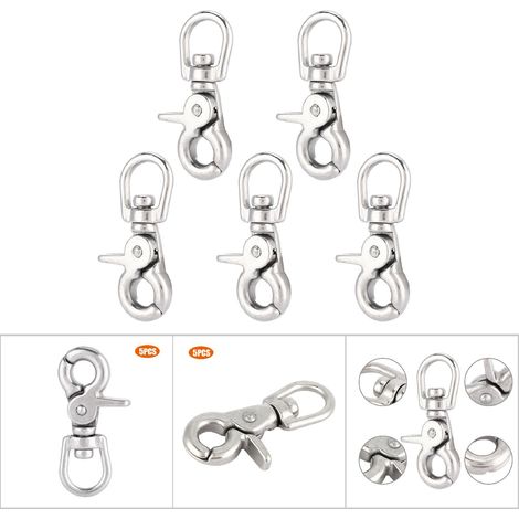 5 Pièces Crochets à Ressort en Acier Inoxydable Résistants pour Accessoires de Bateau (1/5)