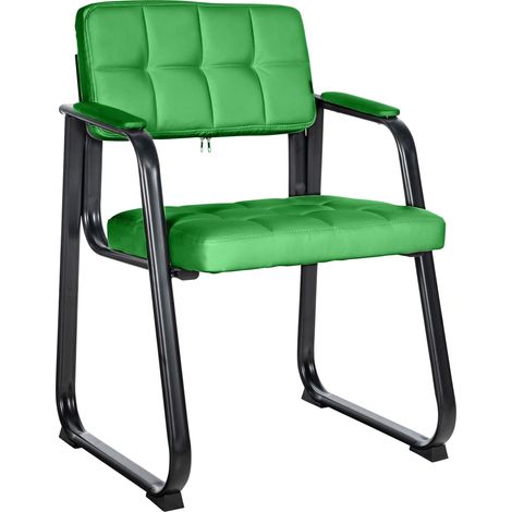 Sedia Visitatore Canada B in Similpelle verde