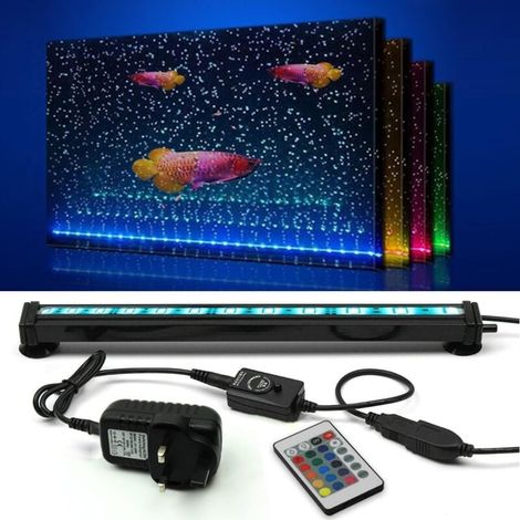 Lámpara de acuario impermeable con control remoto, 5050 LED que cambian de color con controlador de 24 teclas para acuarios de agua dulce y salada, 30 cm. DEBUNS (1/4)