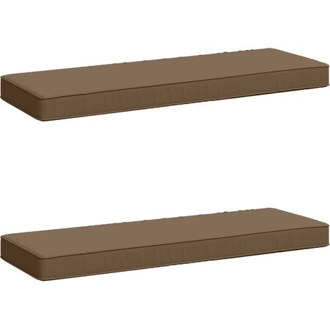 Coussins de banc 2 pièces VUGHT 2 pcs 100 % polyester Taupe vidaXL