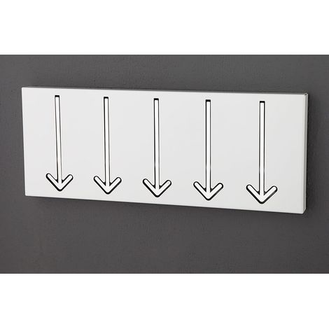 Wandgarderobe Weiß 5 Garderobenhaken Push Funktion 45 x 20 cm Flur Garderobe Wandhaken