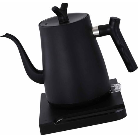 Bouilloire électrique à double paroi avec arrêt automatique, compatible avec les prises européennes 220 V, noire. (1/5)