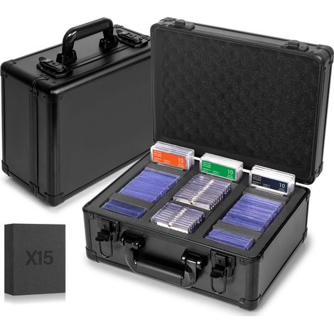 Boîte de rangement pour cartes graduées, étui de rangement à chargement supérieur, boîte de cartes de sport, étui à cartes PSA MTG CSG BGS SGC, support magnétique, boîtes de rangement étanches (1/5)