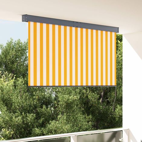 Store enrouleur Blanc et Orange 180 x 250 cm Tissu et Aluminium (1/5)