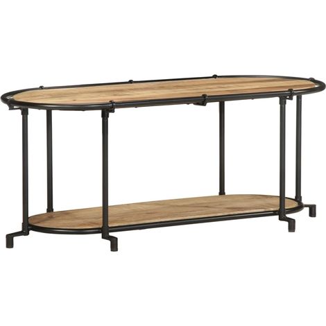 Mobile porta TV con ampio spazio di stoccaggio industriale 100 x 42 x 40 cm in legno massello grezzo 020057612