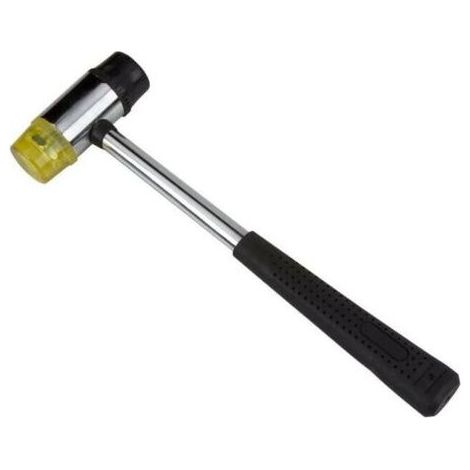Marteau en caoutchouc de 27 mm, manche en caoutchouc antidérapant, maillet souple double face pour cuir, bijoux et bricolage. (1/5)