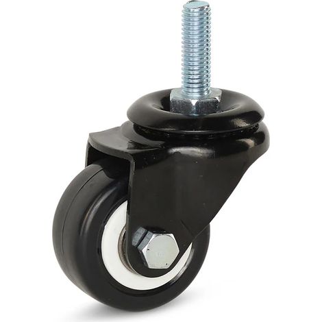 Roue pivotante - MESO - PU noir - Filetage - 50mm - 60kg
