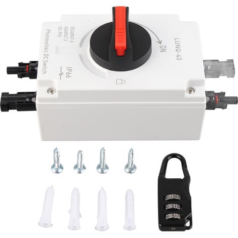 Interrupteur DC photovoltaïque étanche IP66 1500V 32A 4P pour camping-car solaire (1/5)
