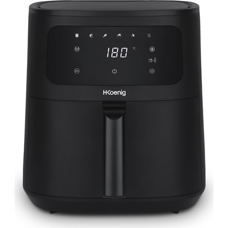 H.Koenig Freidora de aire XXL FRY880, Capacidad 8L, Cocina hasta 10 personas, Regulable 80-200°C, 5 Modos de Cocción, Temporizador 60min, 5 Programas, Pantalla Táctil (1/5)
