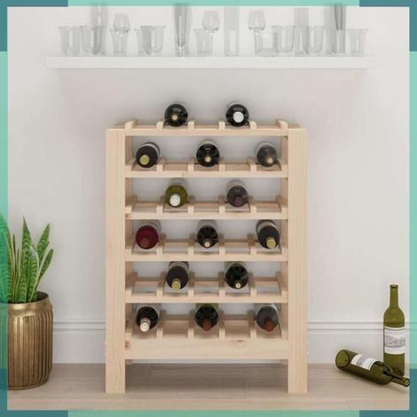 822556 Casier à vin 61,5x30x82 cm Bois de pin massif (1/5)