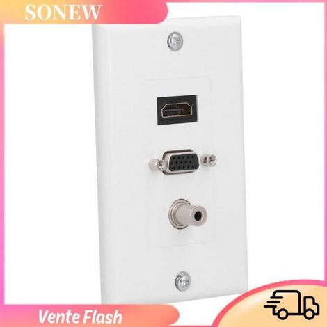 Sonew Prise murale Audio vidéo Panneau Vidéo Composite Résistant à L'usure, Interface Multimédia Haute Définition, outillage prise (1/5)