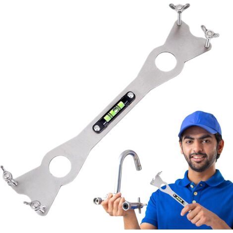 Clé de vidange de douche, clé hydraulique pour sous l'évier - Outil clé de lavabo en acier inoxydable pour plomberie Outil de niveau, outil de robinet clé sous le (1/5)