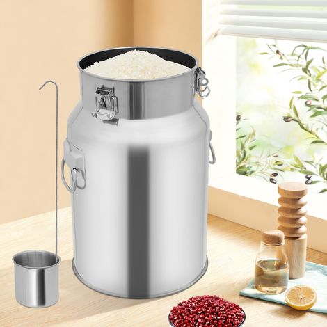 18l Stainless Steel Milk Churn Can Milk Jug Canister W/carry Handle & Sealed Lid (1/5)