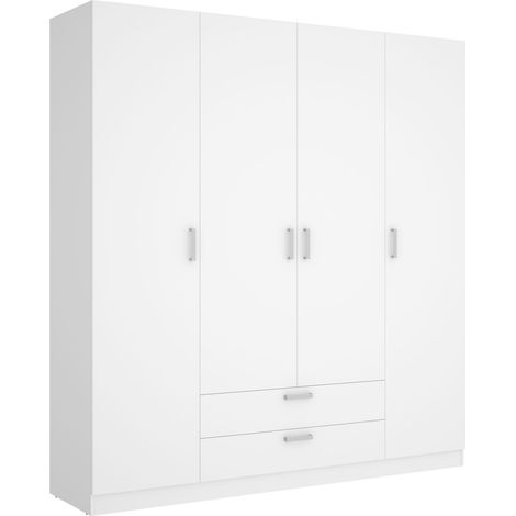 DEKIT - ARMARIO MAXI CON CUATRO PUERTAS BATIENTES Y DOS CAJONES - 215 x 200 x 52 cm - BLANCO (1/5)