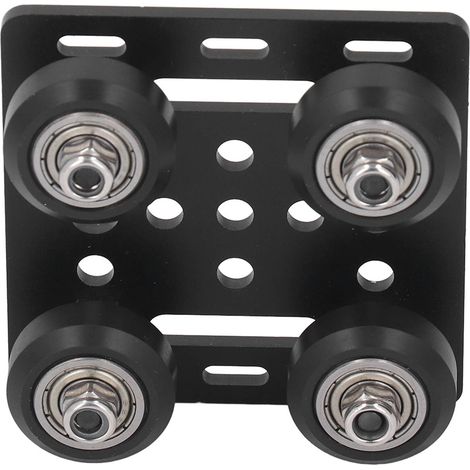Galet de profilé en alliage d'aluminium pour rail V-Slot imprimante 3D plaque support arrière 4 galets traité noir CNC profilé 2020 1 pièce (1/5)