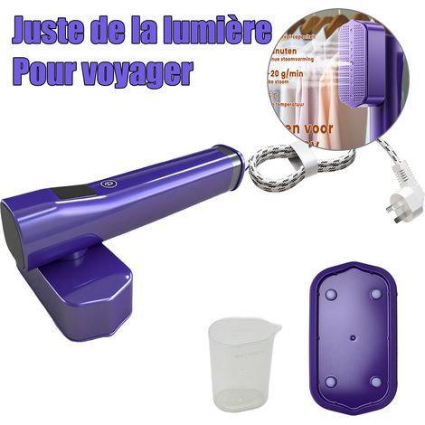 Défroisseur vapeur 2-en-1 nomade – Puissance 13-20 g/min – Réservoir 100 ml – 8 min de vapeur continue – Léger – Pour maison & voyages – Prêt à l’emploi (1/5)