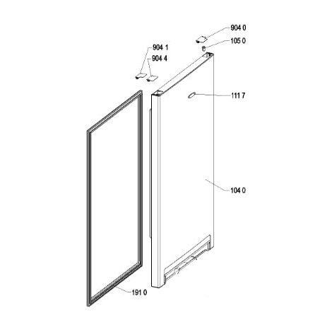 PORTE REFRIGERATEUR INOX/OX REP1040 pour REFRIGERATEUR... (1/3)