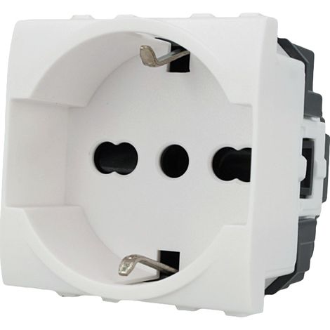 EcoPrice Presa Schuko Com.Bticino Living 2P+T 10/16A 250V Style White SD41400B (1/3)