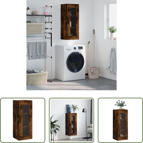 Holzschrank - Wandschrank Räuchereiche 34,5x34x90 cm (1/5)